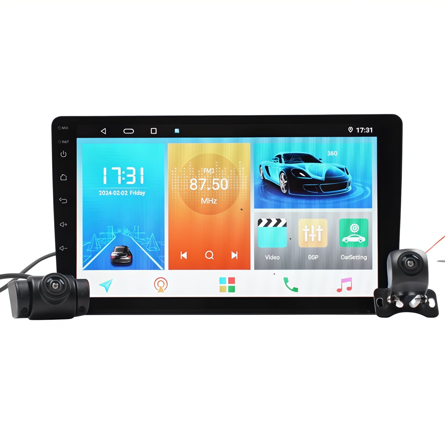 Stanso 9-inch Android Player with 4GB RAM, 64GB Storage, and Front & Rear Recording DVR